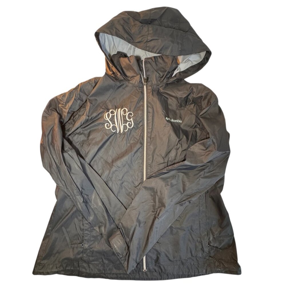 Columbia Black Rain Jacket (Monogrammed)